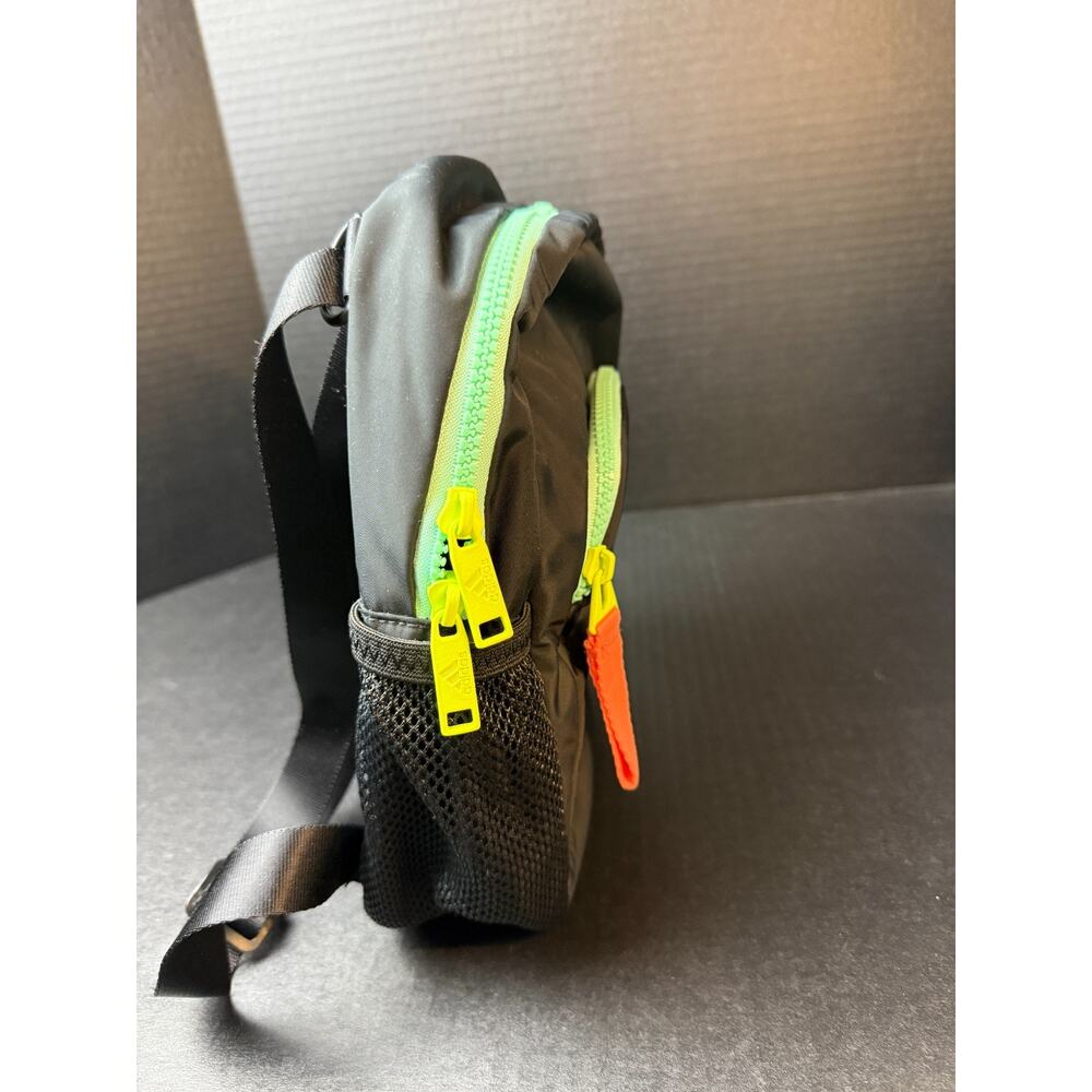 Adidas Mini Black Backpack with Neon Zippers - Picture 4 of 9